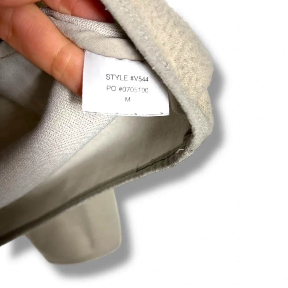 Vuori Venice Wool Pullover Beige Wool Blend Fleece Men’s M Quarter Snap Logo